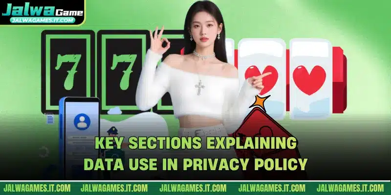 Key sections explaining data use in privacy policy