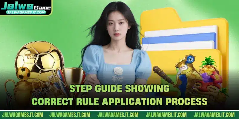 Step guide showing correct rule application process